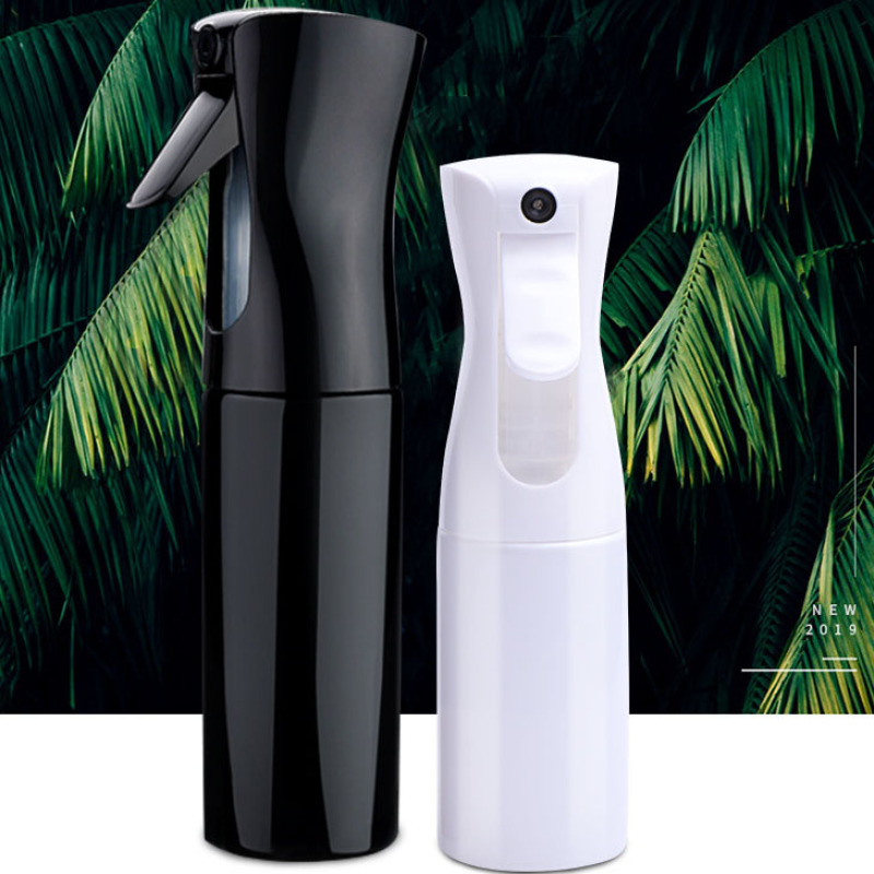 High Pressure 200ml 300ml Plastic Mist Bottles Black & White Continuous Spray for Hair Dressing Lotion Pump Sprayer Sealing Type