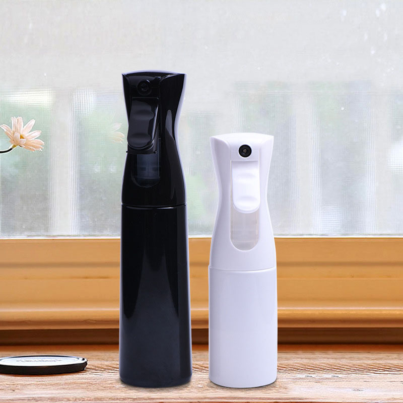High Pressure 200ml 300ml Plastic Mist Bottles Black & White Continuous Spray for Hair Dressing Lotion Pump Sprayer Sealing Type