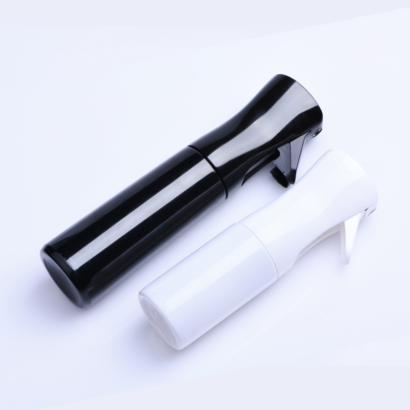 High Pressure 200ml 300ml Plastic Mist Bottles Black & White Continuous Spray for Hair Dressing Lotion Pump Sprayer Sealing Type