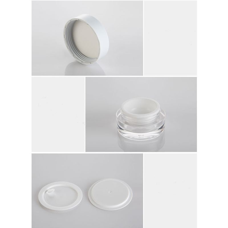 Round Acrylic Luxury Cosmetic Jar Plastic Face Cream Jar 50g Skin Care Cream White Clear Acrylic Recyclable SUNSHINE CN