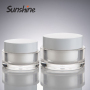 Round Acrylic Luxury Cosmetic Jar Plastic Face Cream Jar 50g Skin Care Cream White Clear Acrylic Recyclable SUNSHINE CN