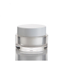 Round Acrylic Luxury Cosmetic Jar Plastic Face Cream Jar 50g Skin Care Cream White Clear Acrylic Recyclable SUNSHINE CN