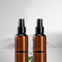 Amber Plastic Spray Bottle Lotion Round Shoulder 50ml Skin Care Lotion Bottle Luxury Brown Full Cover Cosmetic Bottle with Pump