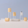 1ml 2ml 3ml Perfume Glass Bottle with Steel for Ball Roll-on and Wood Grain Lid MOQ 100pcs