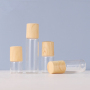 1ml 2ml 3ml Perfume Glass Bottle with Steel for Ball Roll-on and Wood Grain Lid MOQ 100pcs