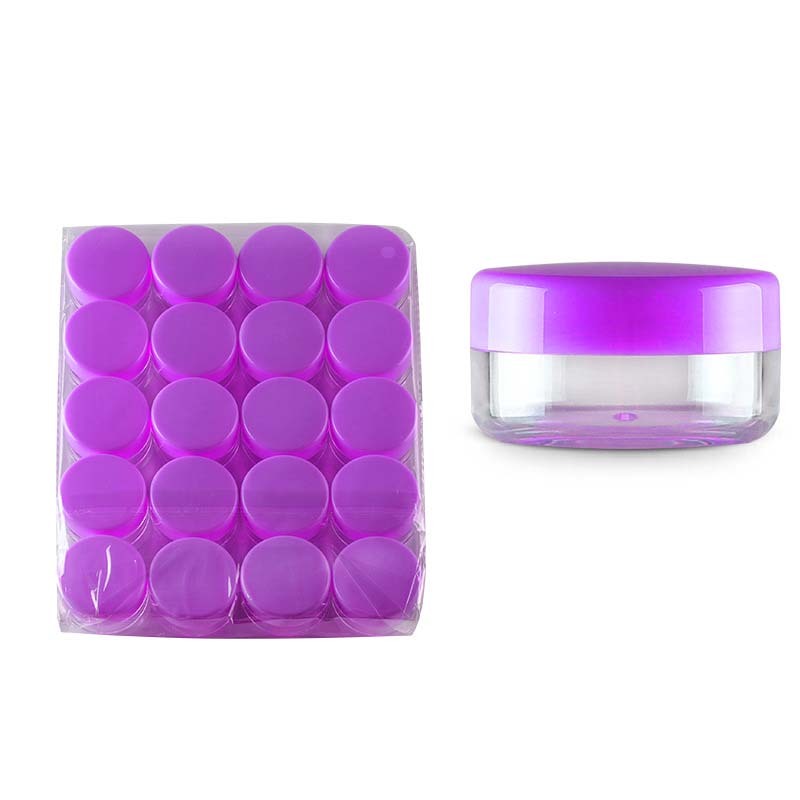 Packaging 3g Round Plastic Cosmetic Jars clear Black pink Blue Purple Jar Cosmetic Empty Pot Travel Sample Cream Container