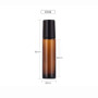 Empty 10ml Amber Glass Roll-on Essential Oils Perfume and Skin Care Cream Bottle with Screw Cap and Steel Roller Free Sample