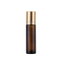 Empty 10ml Amber Glass Roll-on Essential Oils Perfume and Skin Care Cream Bottle with Screw Cap and Steel Roller Free Sample