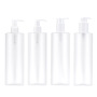 High Quality Flat Shoulder Empty PET Clear White Refillable Plastic Lotion with Pump Bottles for Skincare