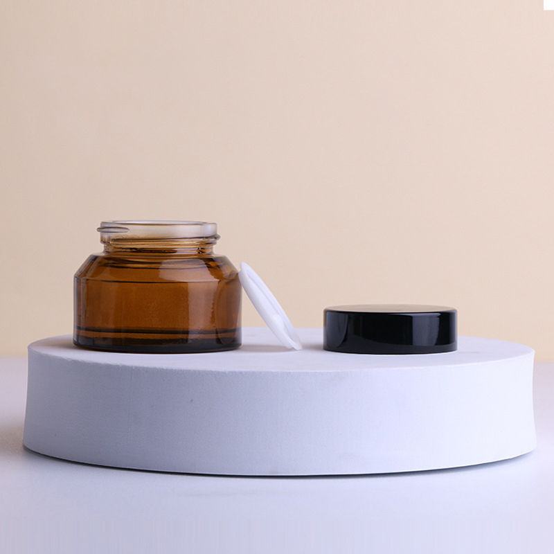 Custom 30g Cream Container 100ml Brown Glass Lotion Bottle Dropper Bottle Set for Luxury Face Care Lines
