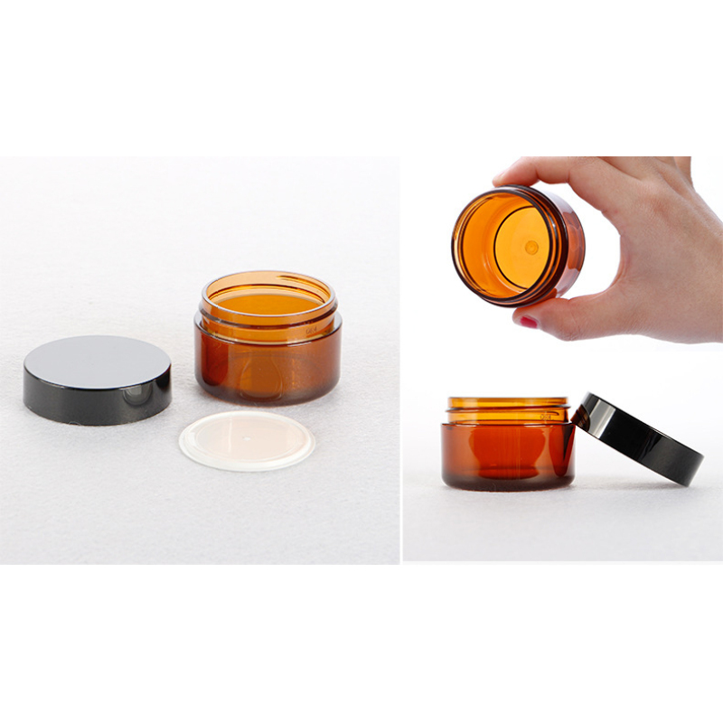 50g Pet Black Lids Empty Cosmetic Wide Mouth Plastic Cream Jars PET Plastic Cream Jar Cosmetic Packaging Skincare Containers
