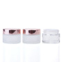 15ml 20ml Cosmetic Jar 30ml 50ml matte clear Empty Glass Cosmetic Cream Jar frosted with Rose Gold Cap