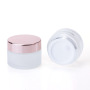 15ml 20ml Cosmetic Jar 30ml 50ml matte clear Empty Glass Cosmetic Cream Jar frosted with Rose Gold Cap