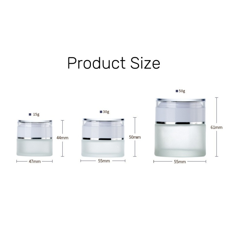 Wholesale Frosted Glass Cosmetic Cream Jars with Plastic Lid 15g 30g 50g Skincare Face Cream Jars for Skin Care and Eye Cream