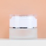 Wholesale Frosted Glass Cosmetic Cream Jars with Plastic Lid 15g 30g 50g Skincare Face Cream Jars for Skin Care and Eye Cream