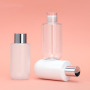 Ready Stock Empty 200ml Flat Shoulder Round Bottom PET Bottle Frosted White Transparent with Inner Plug