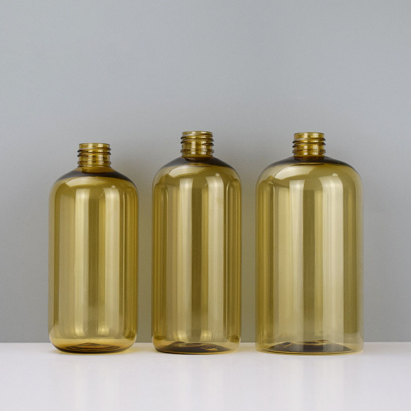 Empty 300ml 500ml PET Hair Oil Soap Pack Gold Unique Shampoo Bottle