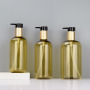 Empty 300ml 500ml PET Hair Oil Soap Pack Gold Unique Shampoo Bottle