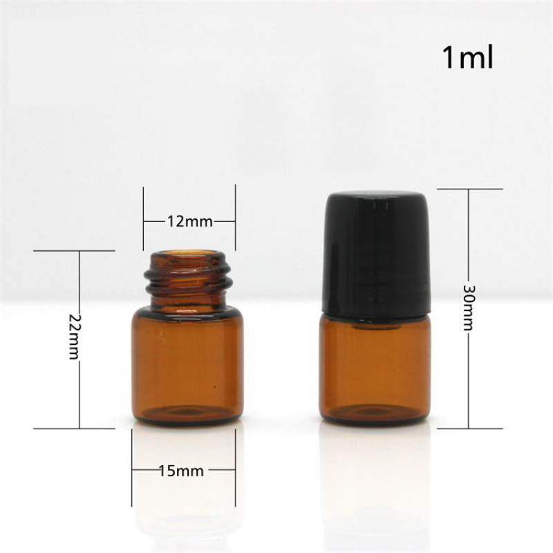 1ml 2ml 3ml 5ml 10ml Amber Blue Glass Roller Bottle for Eye Cream with Steel Roller and Lid