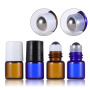 1ml 2ml 3ml 5ml 10ml Amber Blue Glass Roller Bottle for Eye Cream with Steel Roller and Lid