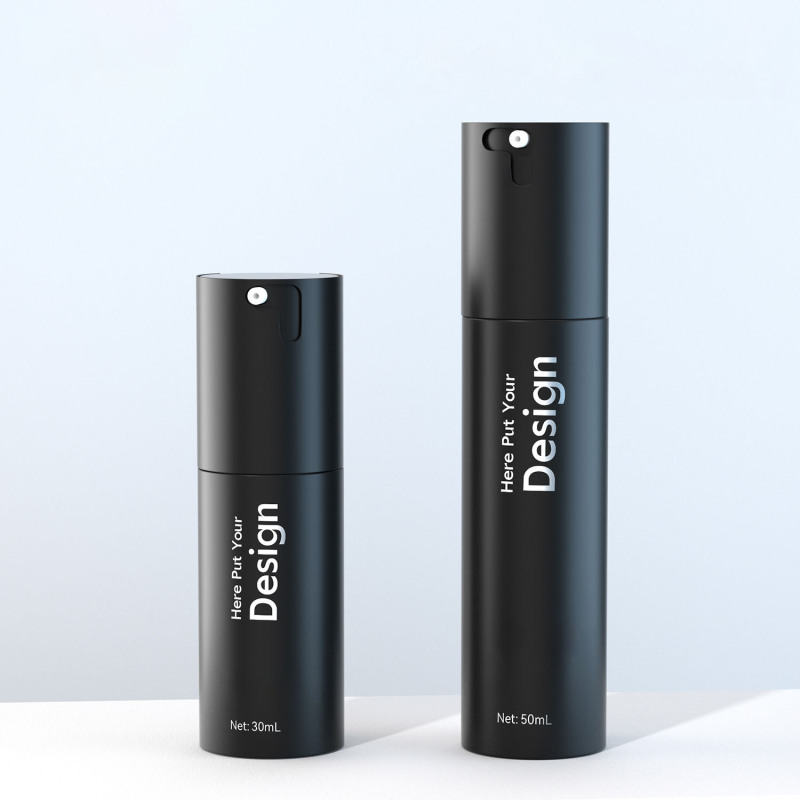 Eco Friendly Lotion Bottle PP Airless Cosmetic Bottle 30ml 50ml Matte White Matte Black Crimp Neck Vacuum Container for Skincare