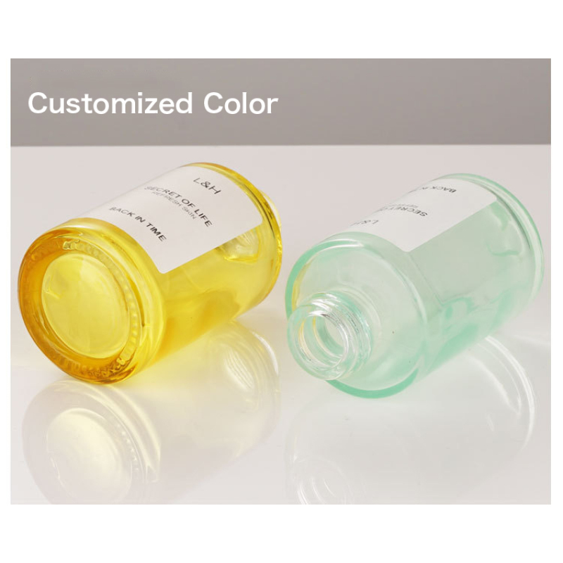 30ml Skin Care Serum Essence Cosmetic Glass Dropper Bottle with Rotary Switch Button Type in Stock