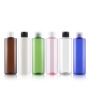 Sunshine Skincare Packaging 250ml Empty Blue Amber White Pink Clear Flat Shoulder Plastic Pet Shampoo Bottle With Flip Cap