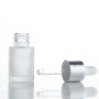 Customizable 15ml Frosted Glass Skincare Dropper Sample Bottle for Essential Oils and Cosmetic Lotion