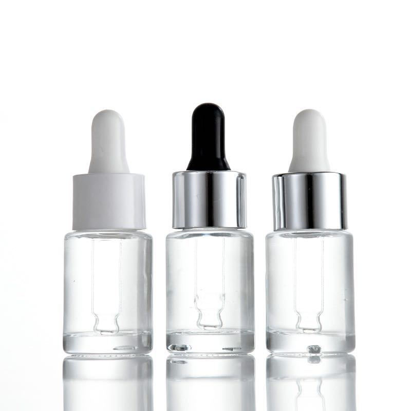 Customizable 15ml Frosted Glass Skincare Dropper Sample Bottle for Essential Oils and Cosmetic Lotion