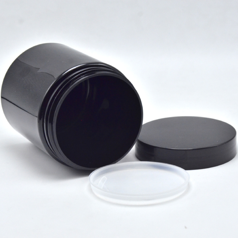 PET Plastic Cosmeticjar Cleansing Cream Gloss Black Jar