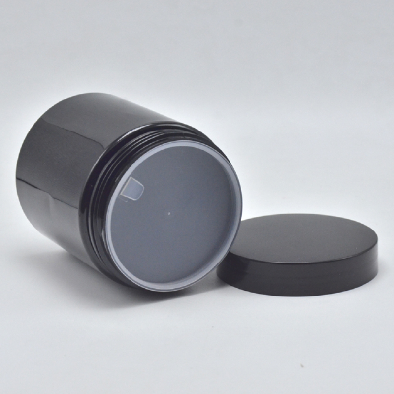 PET Plastic Cosmeticjar Cleansing Cream Gloss Black Jar