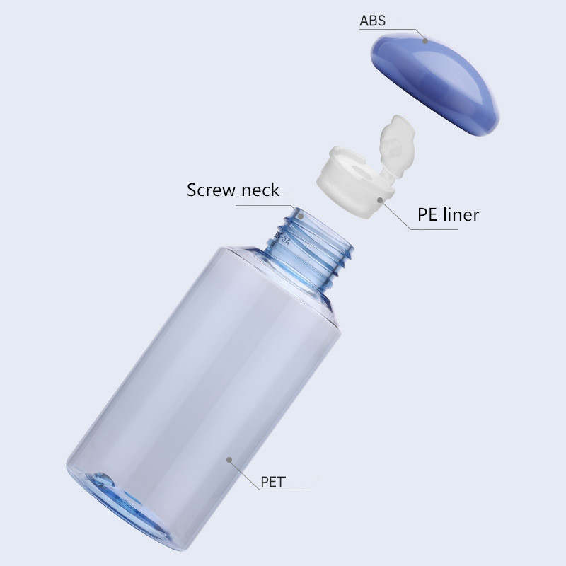 Empty Pet Custom Cosmetic Hydrosol Lotion Bottle With Slant Shoulder and Mushroom Shape Screw Cap