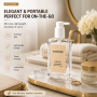 OEM/ODM Accepted 5oz Luxury Glass Body Oil Bottle with Pump for Skin Care Flat Shape Skincare Packaging for Face Cream