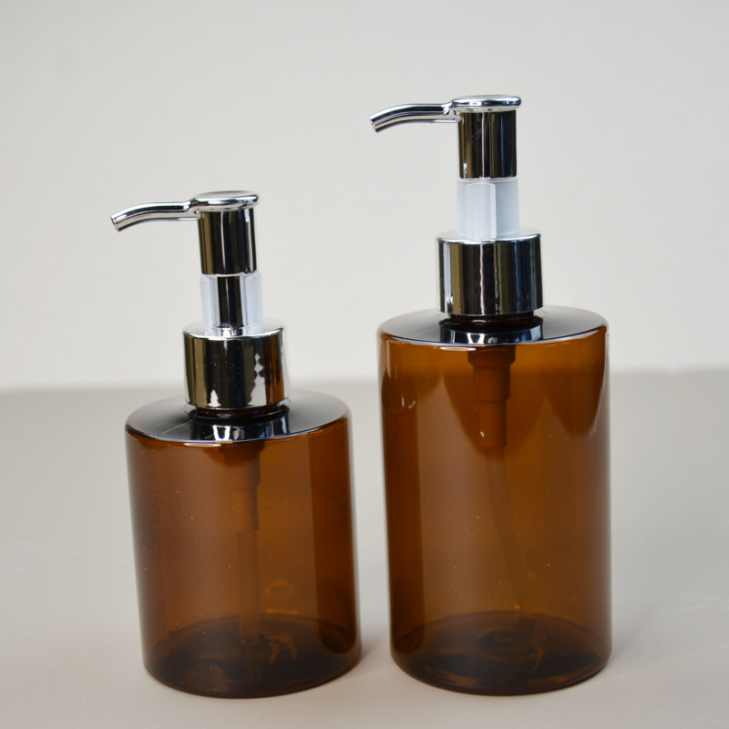 150ml 200ml PET Body Lotion Bottle Luxury Shampoo Bottle Amber Skincare Packaging Lotion Pump Bottle Black Gold Silver