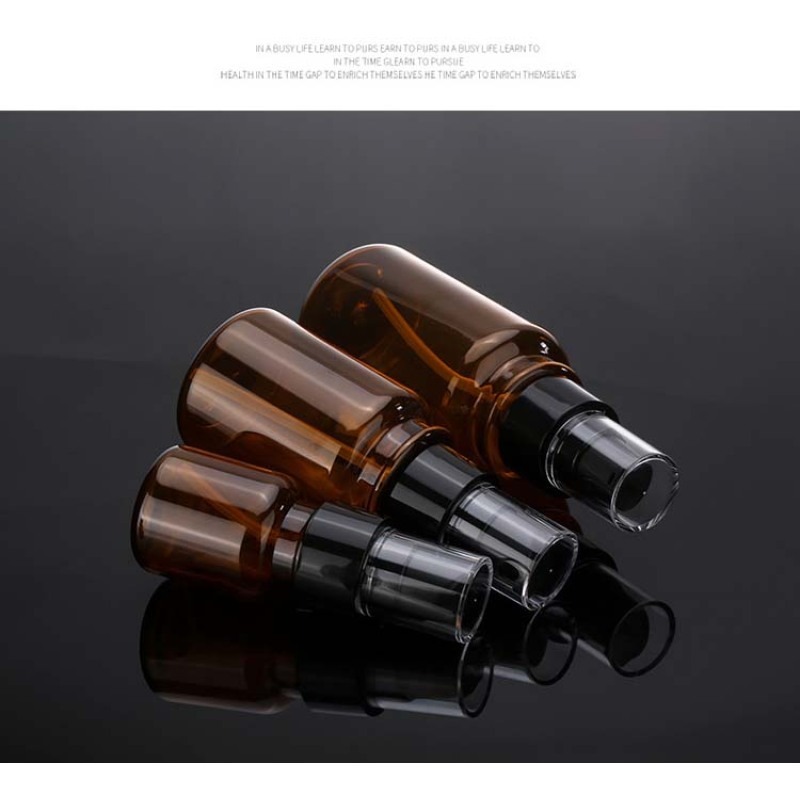 Medical Grade Amber PET Plastic Cosmetic Lotion Pump Bottle