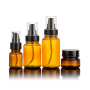 Medical Grade Amber PET Plastic Cosmetic Lotion Pump Bottle