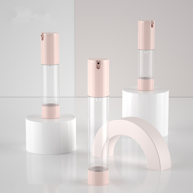 Luxury 15ml Airless Cosmetic Bottle with Lids Customized Plastic Refillable Subpackage for Lotion