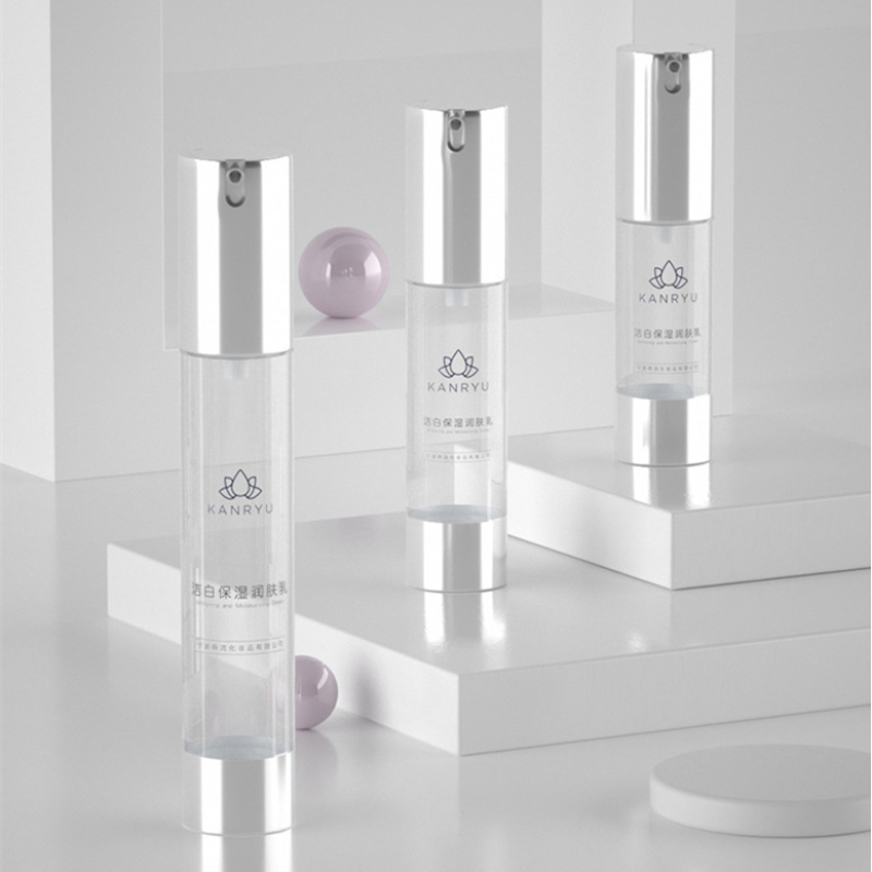 Luxury 15ml Airless Cosmetic Bottle with Lids Customized Plastic Refillable Subpackage for Lotion