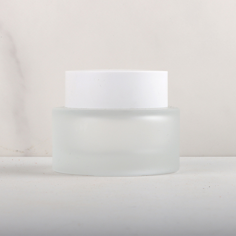 Custom High Quality Empty Glass Container 50g Cream Jars for Premium Cream Packaging Branded with Logo and Box