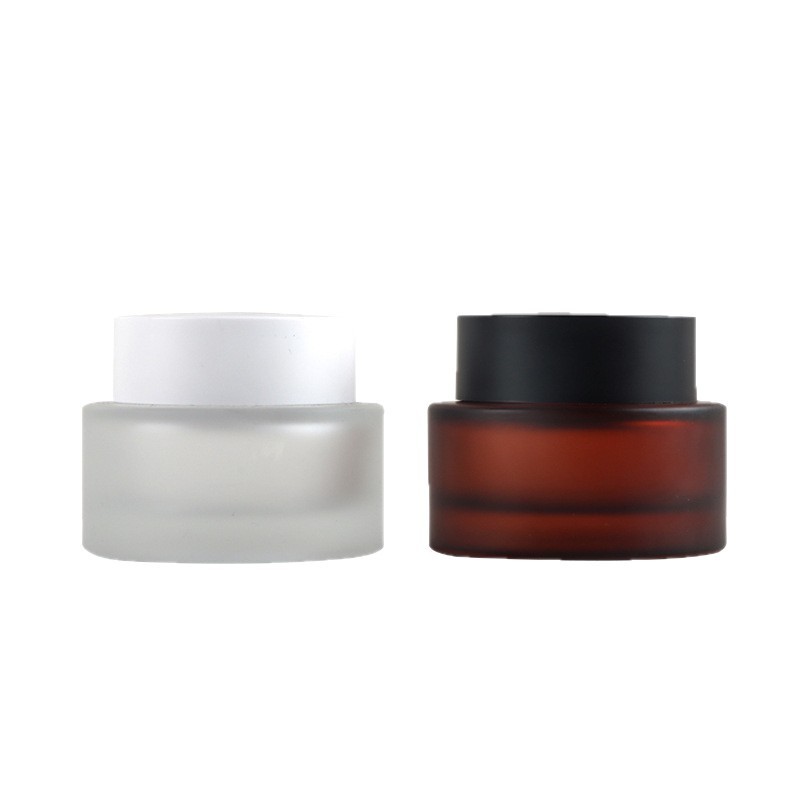 Custom High Quality Empty Glass Container 50g Cream Jars for Premium Cream Packaging Branded with Logo and Box