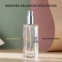 Wholesale Small Square Glass Perfume Bottle with Wooden Cap Refillable Empty Bottle for Essential Oil and Cosmetic Packaging