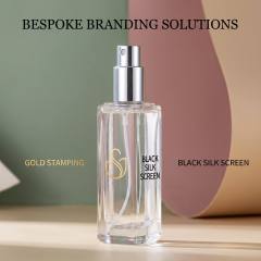 Wholesale Small Square Glass Perfume Bottle with Wooden Cap Refillable Empty Bottle for Essential Oil and Cosmetic Packaging
