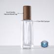clear with wooden lid
