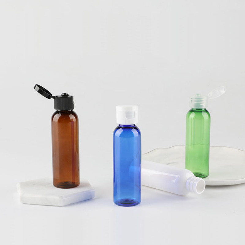 Sunshine Stock 60ml Amber Blue White Clear Red Plastic Skincare Packaging 2oz Toner Bottle with Multiple Caps