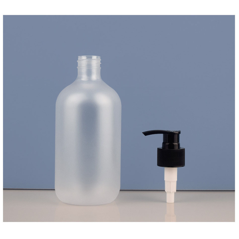 Cheap Price Cosmetic clear Frosted 16oz Plastic Matte 500ml Bottle With Black Shampoo Bottle Pump