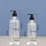 Cheap Price Cosmetic clear Frosted 16oz Plastic Matte 500ml Bottle With Black Shampoo Bottle Pump