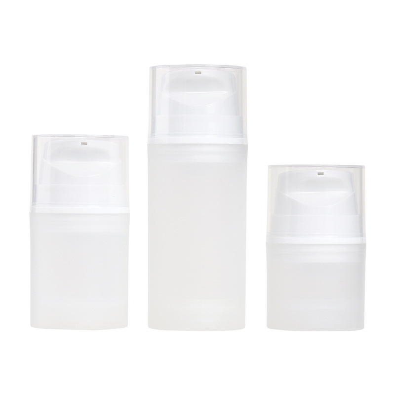Free Sample 30ml Frosted Airless Pump Bottle for Face Cream 50ml/100ml Sizes for Lotion and Cream Cosmetics