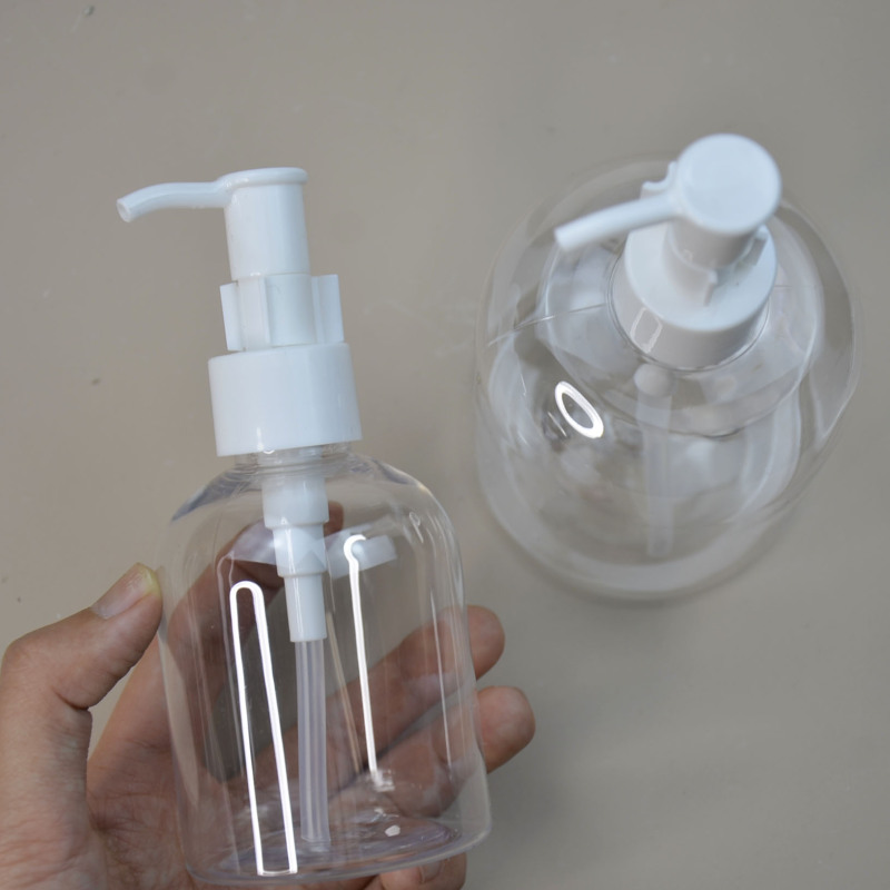 Skincare Packaging 150ml 300ml Plastic Lotion Bottle clear Empty Shampoo Bottles Hand Sanitizer Bottle White Gold Silver Pump