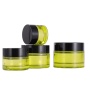 Best New Products Very Popular  clear Green Fancy Glass Jars with Lids for Skin Care Cosmetic