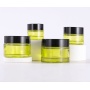 Best New Products Very Popular  clear Green Fancy Glass Jars with Lids for Skin Care Cosmetic